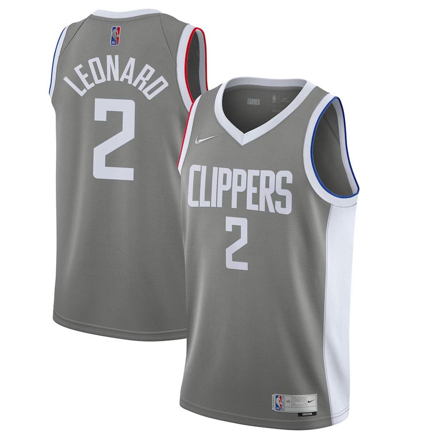 Men Los Angeles Clippers #2 Kawhi Leonard Nike Gray Swingman Player NBA Jersey